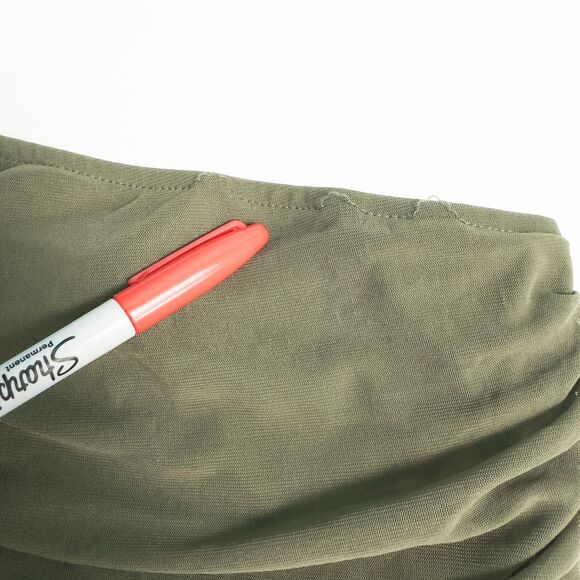 Prettygarden One Shoulder Ruched Bodycon Asymmetric Midi Dress Size Medium Green - Picture 13 of 16